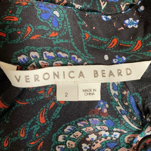 Veronica Beard Bolade Silk Georgette Paisley Tiered Mini dress Size 2 - Picture 10 of 16